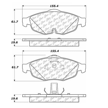 Centric Parts Posi-Quiet Ceramic Pads, 105.08690, Front 105.08690